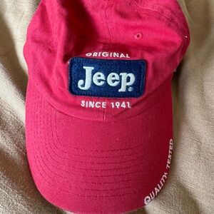 1941 Jeep red and white cap